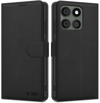 Këllëf portofol Tech-Protect për Motorola Edge 60 Pro, me mbajtëse, i zi