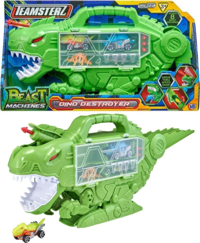 Lodër aksioni Teamsterz Beast Machines Dino Destroyer, me dinozaur, shumëngjyrëshe