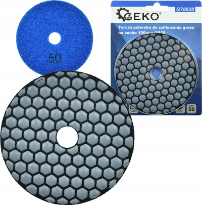 Disk bluarës Geko G78930, 100 mm, grit 50, për bluarje në të thatë