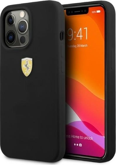 Mbrojtëse telefoni Ferrari FESSIHMP13LBK për iPhone 13 Pro dhe 13 6.1\", silikon MagSafe, e zezë