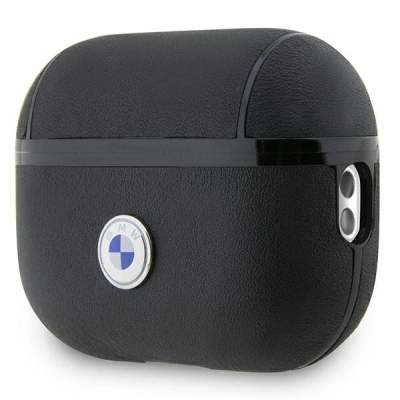 Këllëf për kufje BMW BMAP2SSLBK Apple AirPods Pro 2, lëkurë natyrale, i zi