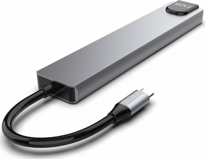 Hub USB-C Inca ITPC-7T, HDMI 4K, RJ-45 1000 Mbit/s, gri alumini