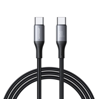 Kabllo USB C në USB C Joyroom Flash Series S A28, 1m, 60W PD, e zezë
