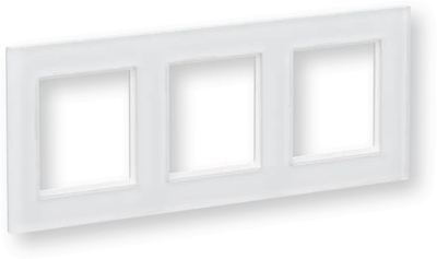 Kornizë xhami për mur Homematic IP Glass Frame 3-gang, madhësi 55, 3 vende, e bardhë