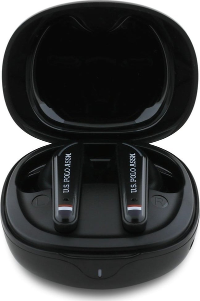 Kufje pa tel US Polo DH Logo, Bluetooth 5.4, kuti karikimi 250 mAh, të zeza
