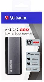 SSD диск Verbatim Vx500, 120 GB, сребрен