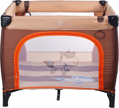 Park lojrash për kalamaj Caretero Quadra, i palosshëm, deri 15 kg, kafe