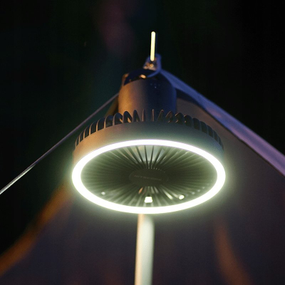 Ventilator multifunksional Nitecore NEF10 me llampë LED, kokë që kthen 360°, gri e errët