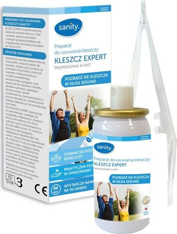 Set për heqjen e rriqrave Sanity Tick Expert, sprej 50 ml, pincë plastike, i bardhë