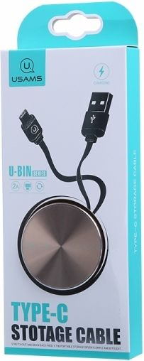 Kabllo USB USAMS U-Bin US-SJ164, USB në USB-C, 1m, 2A, i zi