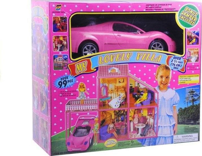 Vilë palosëse për kukulla me makinë, 76 cm, me aksesorë, rozë