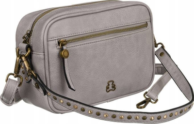 Çantë crossbody për goca LuluCastagnette, lëkurë eko, rrip i rregullueshëm, gri e hapur