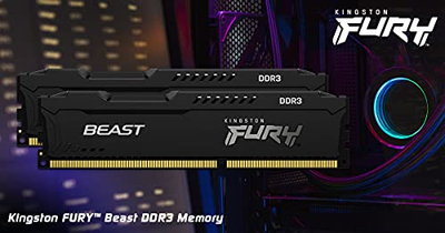Memorie RAM Kingston Fury Beast, 16GB DDR3 1866MHz CL10, kit 2x8GB, e zezë