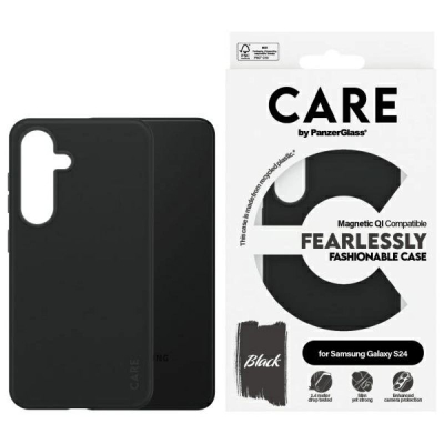 Maskë telefoni PanzerGlass CARE Fashionable, për Samsung Galaxy S24, karikim Qi, e zezë
