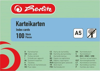 Kartë indeksi Herlitz 1150556, 1 copë, e gjelbër