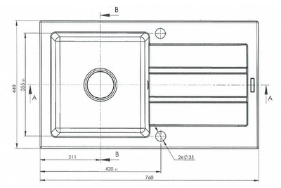 Lavaman kuzhine MAIDSINKS Promo, 76x44 cm, 1 legen 1 pikatore, i zi