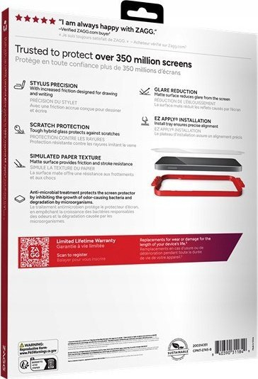 Mbrojtës ekrani ZAGG Fusion Canvas për Apple iPad Air 13 M3 M2, me sipërfaqe mat, transparent
