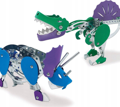 Set ndërtimi metalik SES Creative 14950, dinosaur Triceratops dhe Spinosaurus, shumëngjyrësh