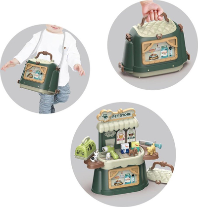 Lodër interaktive Vanyeh Pet Store 3n1, set me 23 pjesë, plastike, shumëngjyrëshe