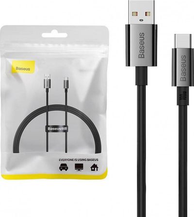 Kabllo USB Baseus P10320102114-00, USB-A me USB-C, 1 m, 100 W, e zezë