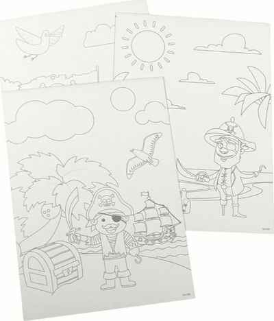 Libër kreativ vizatimi Scratch Pirates Artcards, 9 faqe, me shkop vizatimi, i zi
