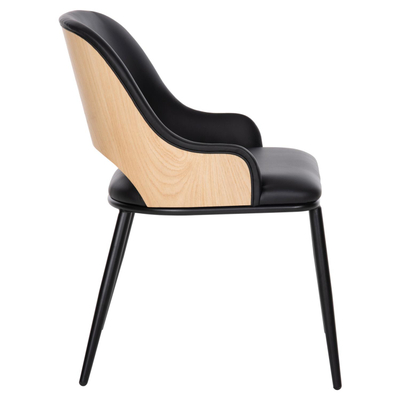 Karrige ngrënieje Delf 48x55x76Hcm (HM9617.01), zezë