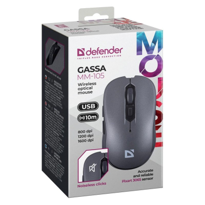 Maus Defender 52104 me kabllo, optik, i zi