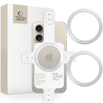 Unazë magnetike MagSafe Tech-Protect MMP-110, 2 në 1, set me 2 copë, argjend
