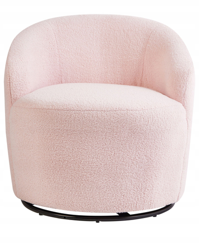 Fotel rrotulluese Beliani DAVIK, boucle, 360°, rozë pastel