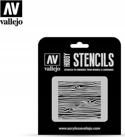 Stencil dekorativ Vallejo Texture Effects Wood Texture 2, efekt druri, i tejdukshëm