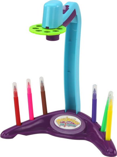 Projektor vizatimi LEAN Toys, 3 disqe që ndërrohen, markera, ngjyrë lejla