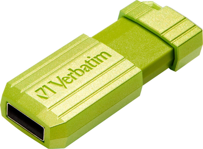 USB Verbatim PinStripe, 64GB, 2.0, jeshile metalike
