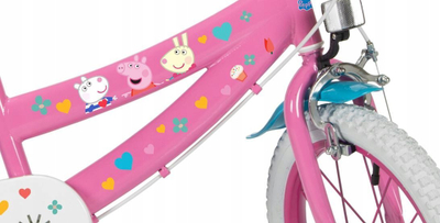 Bicikletë për kalamaj Toimsa Peppa Pig 16", me rrota anësore, rozë