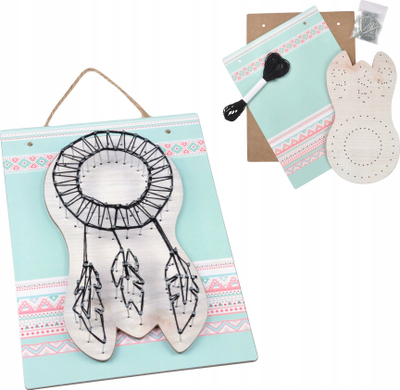 Set punimesh me dorë Paris Prix String Art Dreamcatcher, 28cm, dekor muri, multicolor