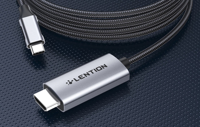 Kabllo USB C në HDMI Lention, 3m, 4K 60Hz, gri metalike