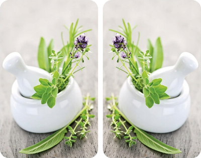 Kapakë për sobë Bonprix Herb Garden, set me 2 copa, i duruar në nxehtësi, bezhë