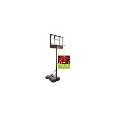 Portë basketbolli me rrota, lartësi e rregullueshme 1.65–2.20 m, me bazë me ujë ose rërë, e zezë