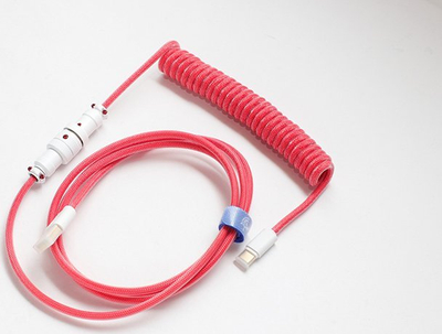 Kabllo spirale USB Ducky Premicord, USB C në USB A, 1.8m, e kuqe