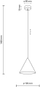 Llambë varëse TK Lighting Cono 10076, E27, lartësi 140 cm, e kuqe