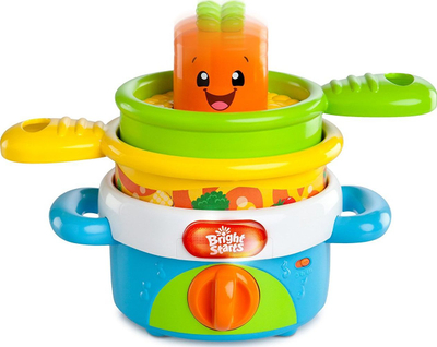 Lodër tenxhere për kalamajt e vegjël Bright Starts Giggling Gourmet, me muzikë, shumëngjyrëshe