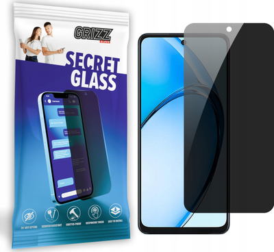Xham mbrojtës GrizzGlass SecretGlass për Oppo A60, efekt privatësie, mat, i zi