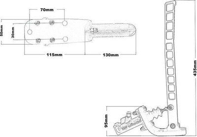 Fren dore hidraulik Mtuning Wilwood, për drift dhe rally, 44 cm, i zi