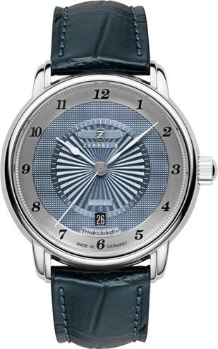Ora për femra Zeppelin Friedrichshafen 85563, automatike, rrip lëkure, cipë blu
