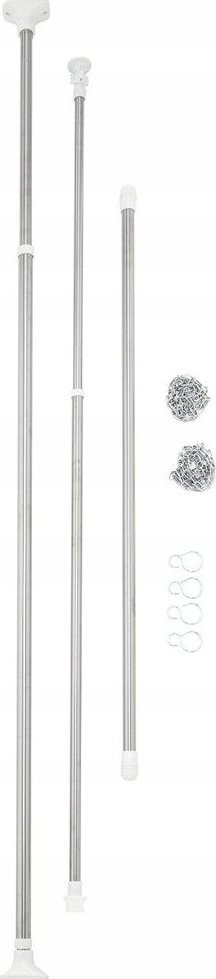 Sistem teleskopik garderobe Wenko, 3 pjesë, 150-250 cm, argjend
