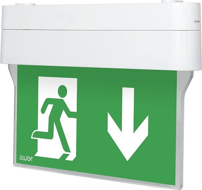 Llambë emergjence AWEX Arrow N LED, 1W, 1 orë, e bardhë