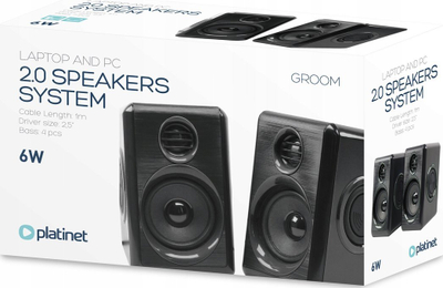 Altoparlantë kompjuteri Platinet Groom, 6W, sistem 2.0, të zinj