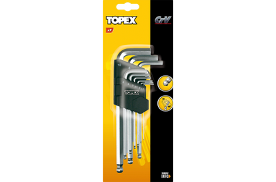 Set çelësash gjashtëkëndor Topex, L, 1.5 - 10 mm, 9 copë