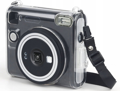 Kutí mbrojtëse LoveInstant për Fujifilm Instax Square SQ40, lëkurë eko, me rrip, transparente
