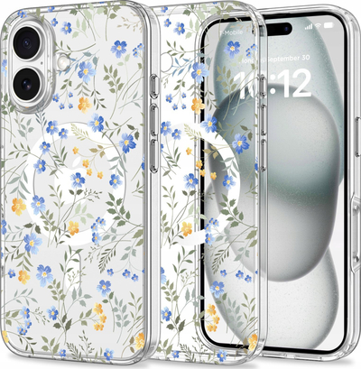 Mbulesë telefoni Tech-Protect Magmood MagSafe Spring Flowers për iPhone 16, magnetike, shumëngjyrëshe