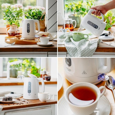 Ibrik elektrik Adler AD 1380w, 1.0L, plastik, i bardhë